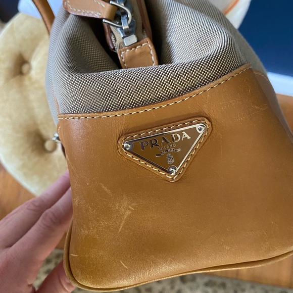 PRADA Vitello Daino Trimmed Canapa Logo Frame Bag - Picture 12 of 17